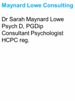 Dr Sarah Maynard Lowe CPsychol Dr Sarah Maynard Lowe CPsychol