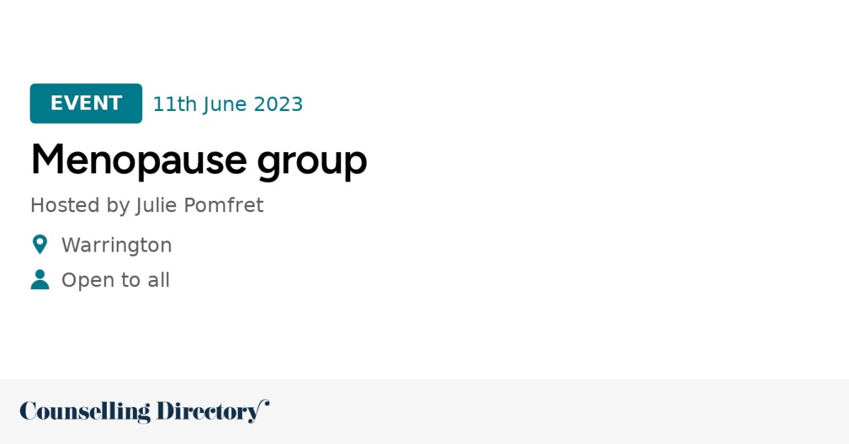 Menopause group Counselling Directory