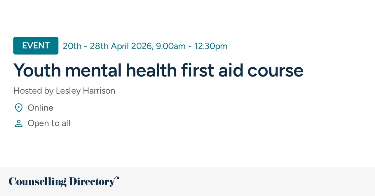 Youth mental health first aid course - Counselling Directory