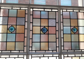 Therapy room window - The coloured glass creates a peaceful and calming atmosphere