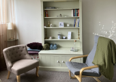 Image of the consultation area in my hypnotherapy room