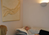 A lovely client enjoying a session with me recently.