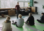 Giving a talk at my Relaxation hour group classes