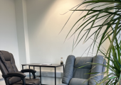 My office. A comfy chair in a warm, relaxed space