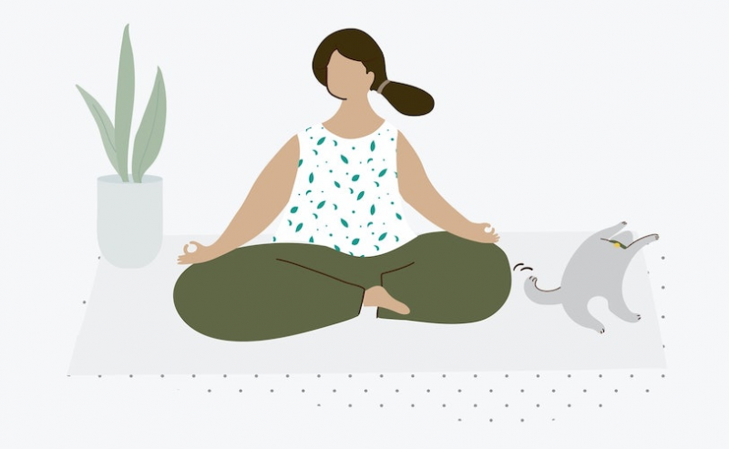 Illustration of woman meditating