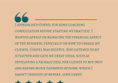 Client shared her experience with Gospel on coaching around money
