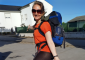 DIY walking boot repair along the Camino de Santiago Del Norte :) Boots now more than half my age!