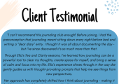 Journaling Club Testimonial