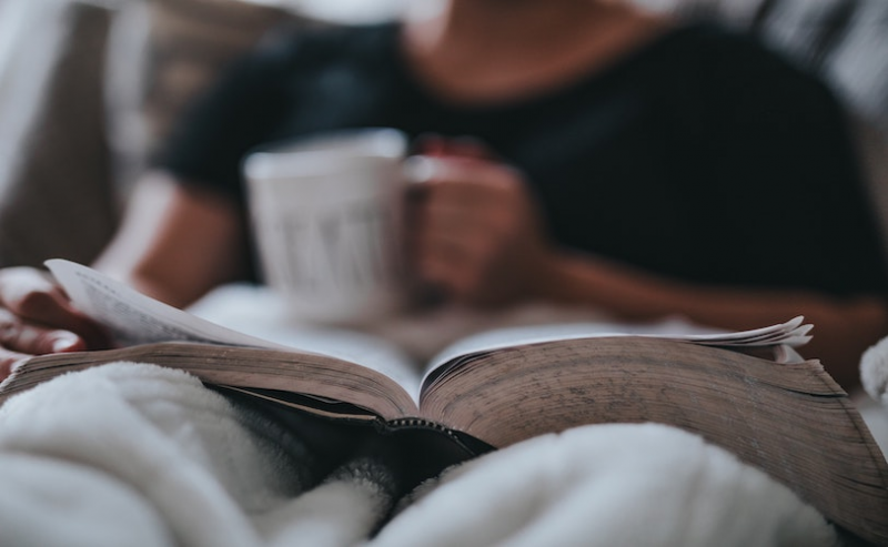 A book and cup of tea