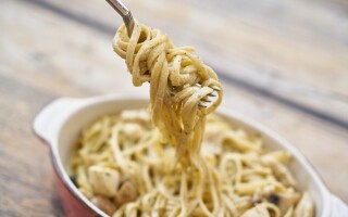 Simple salmon spaghetti