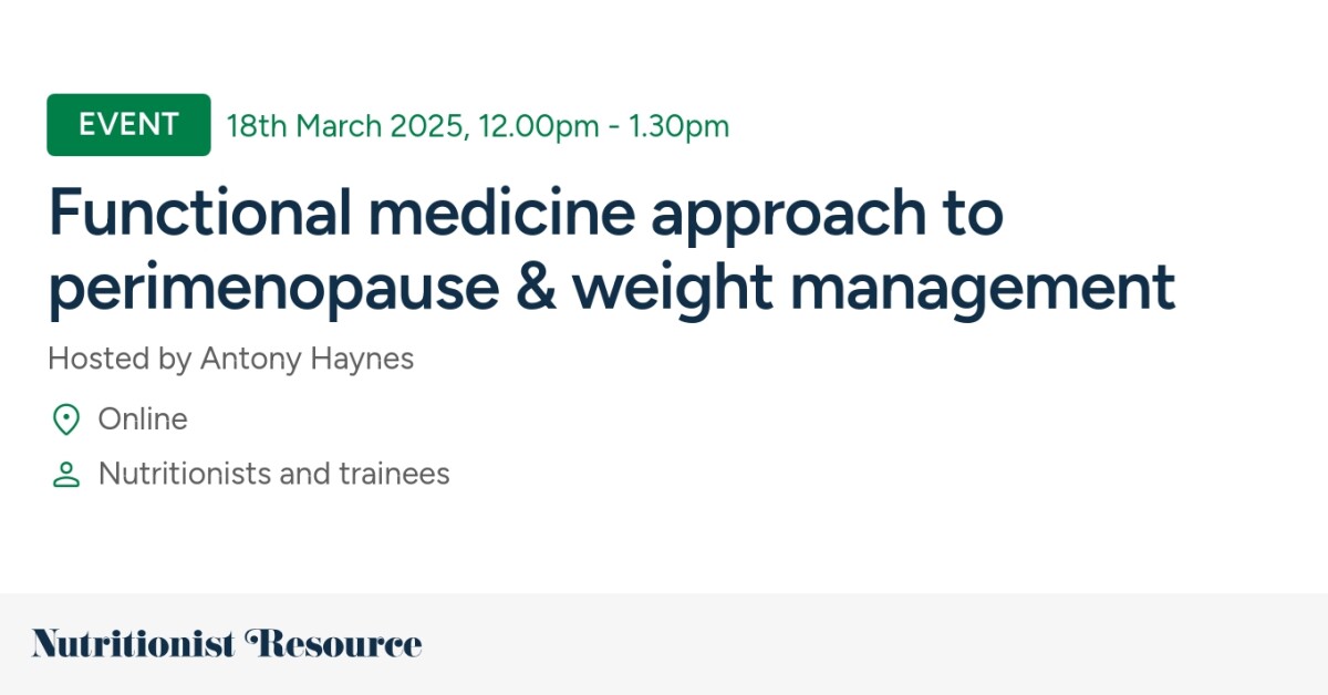Functional medicine approach to perimenopause & weight manag ...